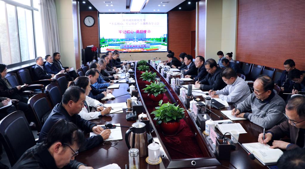 中共咸阳职院党委召开“不忘初心、牢记使命”主题教育集体学习研讨交流会