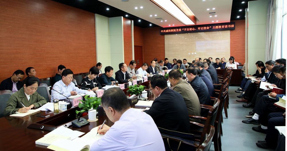 学习进行时:咸阳职院党委举办“不忘初心、牢记使命”主题教育读书班学习会(三)